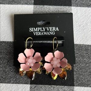 Simply Vera Vera Wang Pink and Gold Floral Earrings